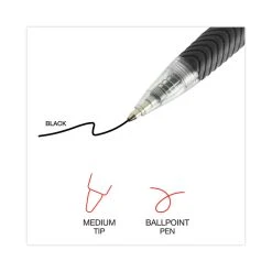 Universal Comfort Grip Ballpoint Pen, Retractable, Medium 1 Mm, Black Ink, Clear Barrel, 48/Pack -Bostitch Shop 754010