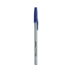 Universal Ballpoint Pen Value Pack, Stick, Medium 1 Mm, Blue Ink, Gray Barrel, 60/Pack
