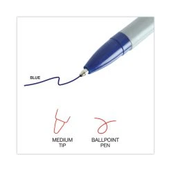 Universal Ballpoint Pen, Stick, Medium 1 Mm, Blue Ink, Gray Barrel, Dozen -Bostitch Shop 754064