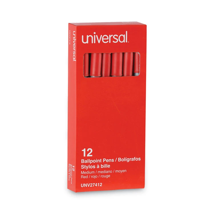 Universal Ballpoint Pen, Stick, Medium 1 Mm, Red Ink, Gray Barrel, Dozen 4 Universal Ballpoint Pen, Stick, Medium 1 Mm, Red Ink, Gray Barrel, Dozen - Image 2