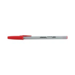 Universal Ballpoint Pen, Stick, Medium 1 Mm, Red Ink, Gray Barrel, Dozen 12 Universal Ballpoint Pen, Stick, Medium 1 Mm, Red Ink, Gray Barrel, Dozen -Bostitch Shop 754069
