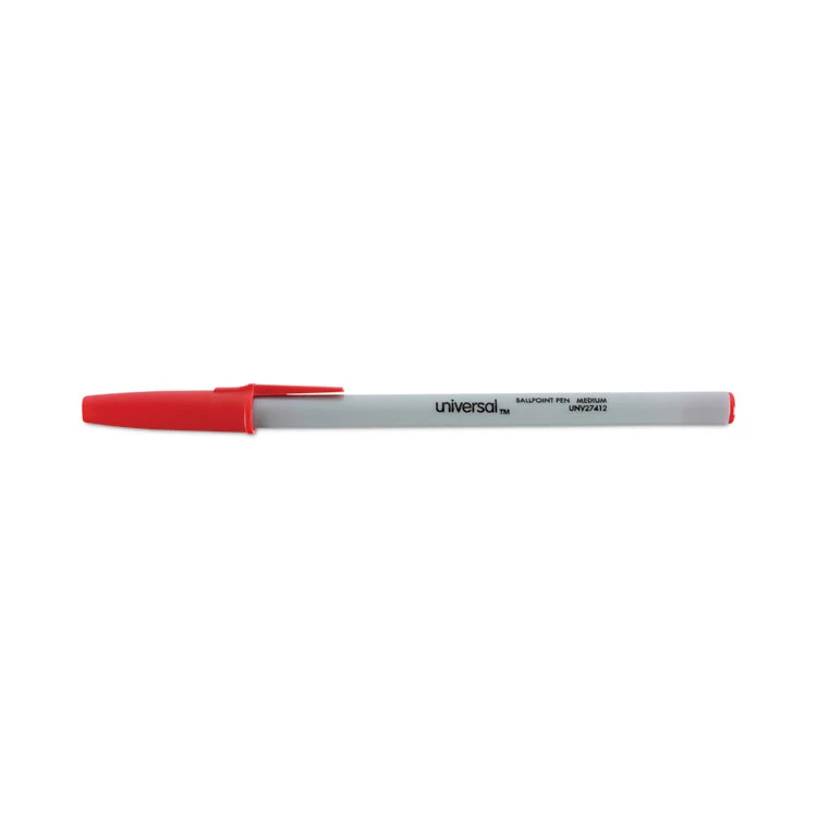 Universal Ballpoint Pen, Stick, Medium 1 Mm, Red Ink, Gray Barrel, Dozen 5 Universal Ballpoint Pen, Stick, Medium 1 Mm, Red Ink, Gray Barrel, Dozen - Image 3