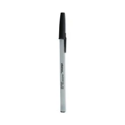 Universal Ballpoint Pen, Stick, Fine 0.7 Mm, Black Ink, Gray Barrel, Dozen