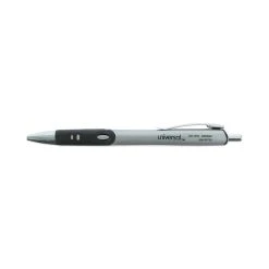 Universal Comfort Grip Gel Pen, Retractable, Medium 0.7 Mm, Black Ink, Silver Barrel, Dozen -Bostitch Shop 754113