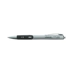 Universal Comfort Grip Gel Pen, Retractable, Medium 0.7 Mm, Black Ink, Silver Barrel, Dozen -Bostitch Shop 754117
