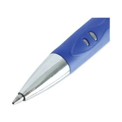 Universal Comfort Grip Gel Pen, Retractable, Medium 0.7 Mm, Blue Ink, Silver Barrel, Dozen -Bostitch Shop 754124