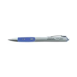 Universal Comfort Grip Gel Pen, Retractable, Medium 0.7 Mm, Blue Ink, Silver Barrel, Dozen -Bostitch Shop 754125