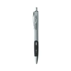 Universal Comfort Grip Gel Pen, Retractable, Medium 0.7 Mm, Black Ink, Silver Barrel, 36/Pack