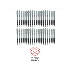 Universal Comfort Grip Gel Pen, Retractable, Medium 0.7 Mm, Black Ink, Silver Barrel, 36/Pack -Bostitch Shop 754139