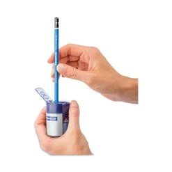 Staedtler Cylinder Handheld Pencil Sharpener, Two-Hole, 1.63 X 2.25, Blue/Silver 9 Staedtler Cylinder Handheld Pencil Sharpener, Two-Hole, 1.63 X 2.25, Blue/Silver -Bostitch Shop 754343