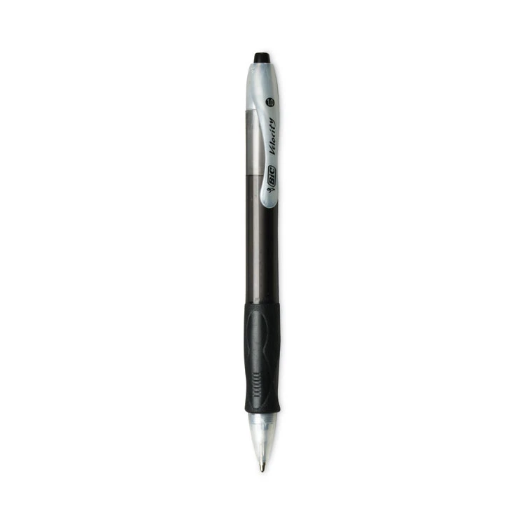 Bic Velocity Easy Glide Ballpoint Pen, Retractable, Medium 1 Mm, Black Ink, Translucent Black Barrel, Dozen 6 Bic Velocity Easy Glide Ballpoint Pen, Retractable, Medium 1 Mm, Black Ink, Translucent Black Barrel, Dozen - Image 4