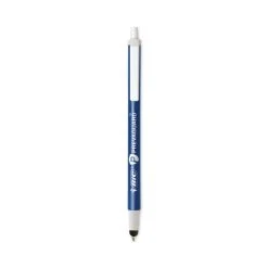 Bic PrevaGuard Ballpoint/Stylus Pen, Retractable, Medium 1 Mm, Blue Ink/Blue Barrel, Dozen