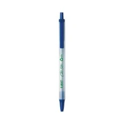 Bic ReVolution Ballpoint Pen, Retractable, Medium 1 Mm, Blue Ink/Semi-Clear Barrel, 48/Pack