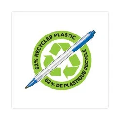 Bic ReVolution Ballpoint Pen, Retractable, Medium 1 Mm, Blue Ink/Semi-Clear Barrel, 48/Pack -Bostitch Shop 763134