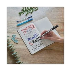 Bic ReVolution Ballpoint Pen, Retractable, Medium 1 Mm, Blue Ink/Semi-Clear Barrel, 48/Pack -Bostitch Shop 763135