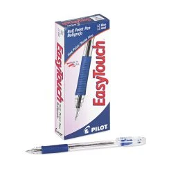 Pilot EasyTouch Ballpoint Pen, Stick, Fine 0.7 Mm, Blue Ink, Clear Barrel, Dozen -Bostitch Shop 765059