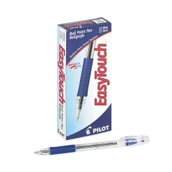 Pilot EasyTouch Ballpoint Pen, Stick, Medium 1 Mm, Blue Ink, Clear Barrel, Dozen -Bostitch Shop 765067