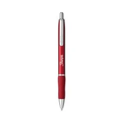 Sharpie® S-Gel™ S-Gel Premium Metal Barrel Gel Pen, Retractable, Medium 0.7 Mm, Black Ink, Red Barrel, 4/Pack