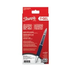 Sharpie® S-Gel™ S-Gel Premium Metal Barrel Gel Pen, Retractable, Medium 0.7 Mm, Black Ink, Blue Barrel, 4/Pack -Bostitch Shop 769892