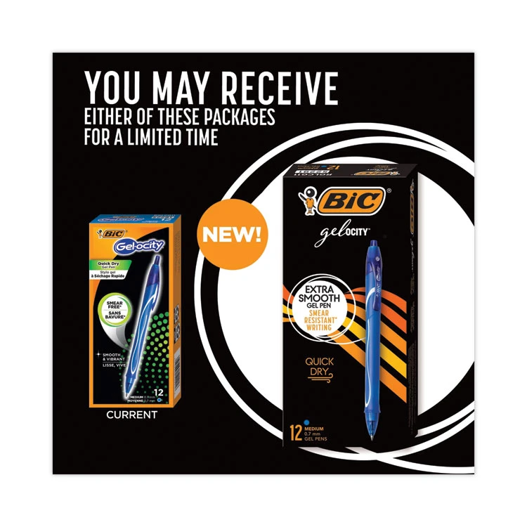 Bic Gel-ocity Quick Dry Gel Pen, Retractable, Medium 0.7 Mm, Blue Ink, Blue Barrel, Dozen 5 Bic Gel-ocity Quick Dry Gel Pen, Retractable, Medium 0.7 Mm, Blue Ink, Blue Barrel, Dozen - Image 3