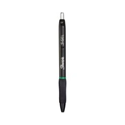 Sharpie® S-Gel™ S-Gel High-Performance Gel Pen, Retractable, Medium 0.7 Mm, Green Ink, Black Barrel, Dozen