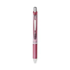 Pentel EnerGel RTX Gel Pen, Retractable, Medium 0.7 Mm, Black Ink, Pink/Silver Barrel, 3/Pack