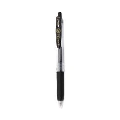 Zebra Sarasa Clip Gel Pen, Retractable, Medium 0.7 Mm, Black Ink, Clear Barrel, 12/Pack