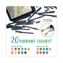 Crayola Detailing Gel Pen, Stick, Medium 1 Mm, Assorted Ink Colors, Black Barrel, 20/Pack -Bostitch Shop 778580