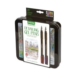 Crayola Detailing Gel Pen, Stick, Medium 1 Mm, Assorted Ink Colors, Black Barrel, 20/Pack -Bostitch Shop 778586