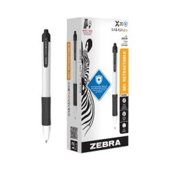 Zebra Sarasa Dry X20+ Gel Pen, Retractable, Fine 0.7 Mm, Black Ink, White Barrel, Dozen -Bostitch Shop 779393