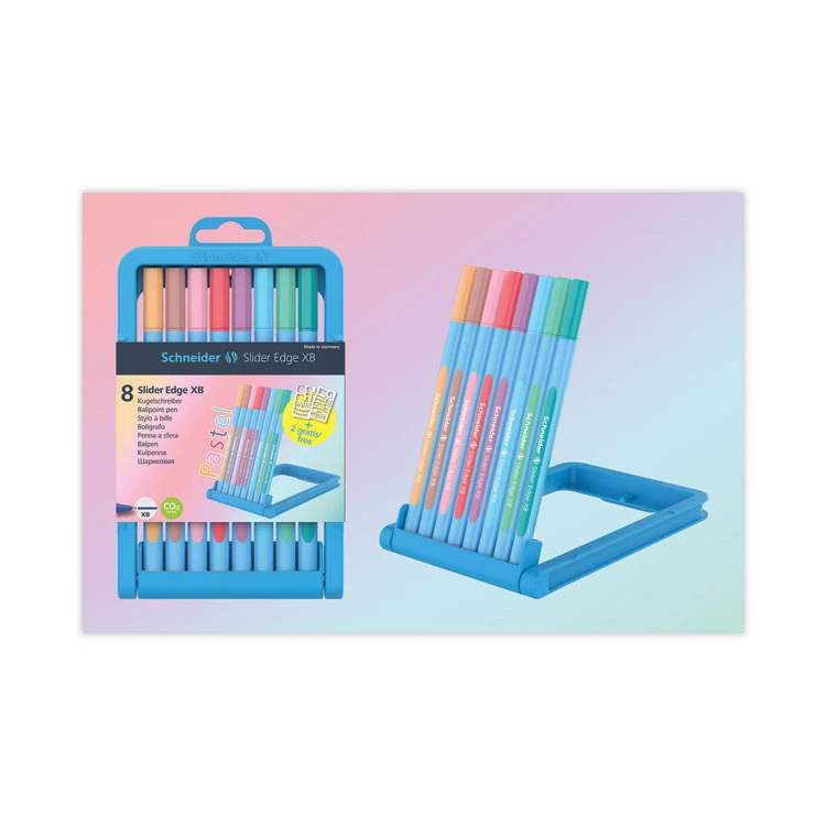 Schneider® Slider Edge XB Pastel Ballpoint Pens With Convertible Case/Stand, Stick, Extra-Bold 1.4mm, Assorted Ink/Barrel Colors, 8/Set 5 Schneider® Slider Edge XB Pastel Ballpoint Pens With Convertible Case/Stand, Stick, Extra-Bold 1.4mm, Assorted Ink/Barrel Colors, 8/Set - Image 3