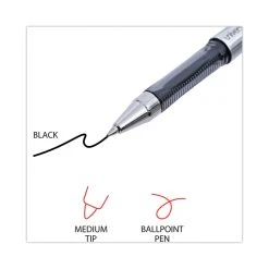 Universal Gel Pen, Stick, Medium 0.7 Mm, Black Ink, Silver/Black Barrel, Dozen -Bostitch Shop 800736