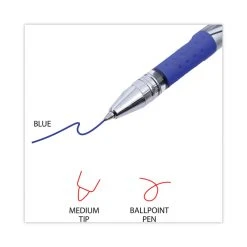 Universal Gel Pen, Stick, Medium 0.7 Mm, Blue Ink, Silver/Blue Barrel, Dozen -Bostitch Shop 800744