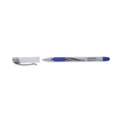 Universal Gel Pen, Stick, Medium 0.7 Mm, Blue Ink, Silver/Blue Barrel, Dozen -Bostitch Shop 800747