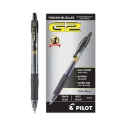 Pilot G2 Premium Gel Pen, Retractable, Bold 1 Mm, Black Ink, Smoke Barrel, Dozen -Bostitch Shop 801235