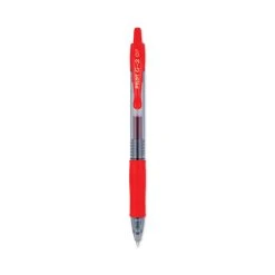 Pilot G2 Premium Gel Pen, Retractable, Fine 0.7 Mm, Red Ink, Smoke Barrel, Dozen