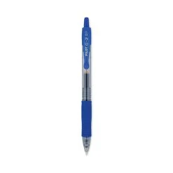 Pilot G2 Premium Gel Pen, Retractable, Fine 0.7 Mm, Blue Ink, Smoke Barrel, 12/Pack
