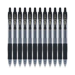 Pilot G2 Premium Gel Pen, Retractable, Fine 0.7 Mm, Black Ink, Smoke Barrel, Dozen -Bostitch Shop 801254