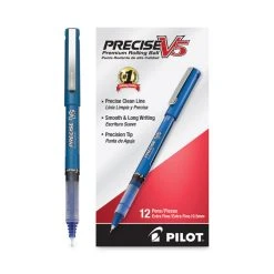 Pilot Precise V5 Roller Ball Pen, Stick, Extra-Fine 0.5 Mm, Blue Ink, Blue Barrel, Dozen -Bostitch Shop 801334