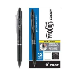 Pilot FriXion Clicker Erasable Gel Pen, Retractable, Fine 0.7 Mm, Black Ink, Black Barrel 11 Pilot FriXion Clicker Erasable Gel Pen, Retractable, Fine 0.7 Mm, Black Ink, Black Barrel -Bostitch Shop 801347