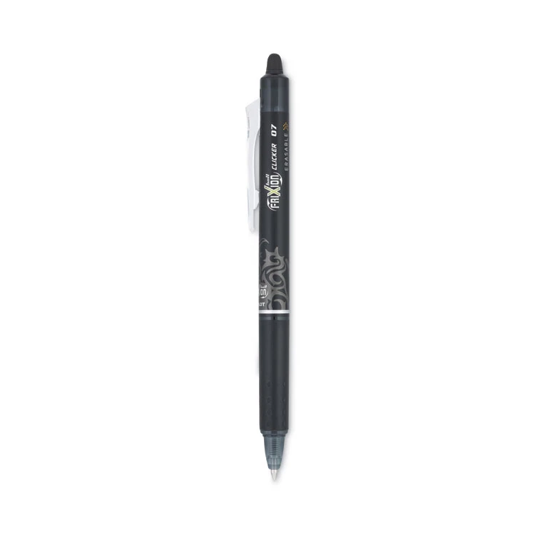 Pilot FriXion Clicker Erasable Gel Pen, Retractable, Fine 0.7 Mm, Black Ink, Black Barrel 3 Pilot FriXion Clicker Erasable Gel Pen, Retractable, Fine 0.7 Mm, Black Ink, Black Barrel