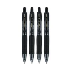 Pilot G2 Mini Gel Pen, Retractable, Fine 0.7 Mm, Black Ink, Black Barrel, 4/Pack -Bostitch Shop 802283