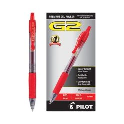 Pilot G2 Premium Gel Pen, Retractable, Bold 1 Mm, Red Ink, Smoke Barrel, Dozen -Bostitch Shop 802291