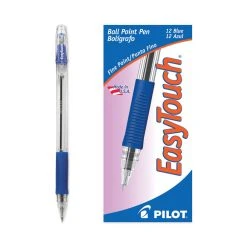 Pilot EasyTouch Ballpoint Pen, Stick, Fine 0.7 Mm, Blue Ink, Clear Barrel, Dozen -Bostitch Shop 802296