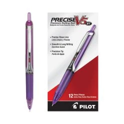 Pilot Precise V5RT Roller Ball Pen, Retractable, Extra-Fine 0.5 Mm, Purple Ink, Purple Barrel -Bostitch Shop 802344