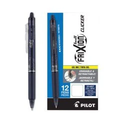 Pilot FriXion Clicker Erasable Gel Pen, Retractable, Fine 0.7 Mm, Navy Ink, Navy Barrel -Bostitch Shop 802355