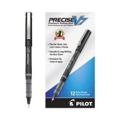 Pilot Precise V7 Roller Ball Pen, Stick, Fine 0.7 Mm, Black Ink, Black Barrel, Dozen -Bostitch Shop 802371
