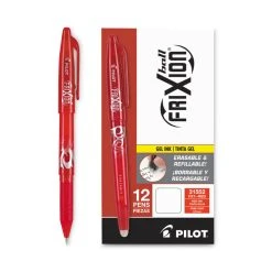 Pilot FriXion Ball Erasable Gel Pen, Stick, Fine 0.7 Mm, Red Ink, Red Barrel -Bostitch Shop 802448