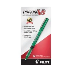 Pilot Precise V5 Roller Ball Pen, Stick, Extra-Fine 0.5 Mm, Green Ink, Green Barrel, Dozen 8 Pilot Precise V5 Roller Ball Pen, Stick, Extra-Fine 0.5 Mm, Green Ink, Green Barrel, Dozen -Bostitch Shop 802475