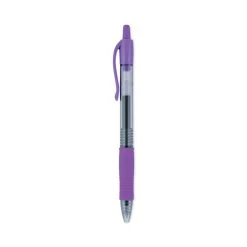 Pilot G2 Premium Gel Pen, Retractable, Fine 0.7 Mm, Purple Ink, Smoke Barrel, Dozen -Bostitch Shop 802479
